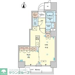 都営新宿線 菊川駅 徒歩2分の賃貸マンション 8階1LDKの間取り