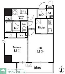 JR総武線 錦糸町駅 徒歩13分の賃貸マンション 9階1LDKの間取り