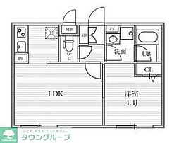 都営新宿線 大島駅 徒歩6分の賃貸マンション 4階1LDKの間取り