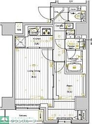 都営大江戸線 両国駅 徒歩10分の賃貸マンション 2階1LDKの間取り