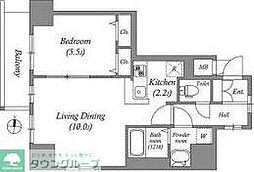 都営大江戸線 両国駅 徒歩6分の賃貸マンション 9階1LDKの間取り