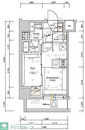 東京メトロ半蔵門線 住吉駅 徒歩6分の賃貸マンション 2階1DKの間取り