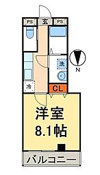 都営浅草線 蔵前駅 徒歩12分の賃貸マンション 3階1Kの間取り