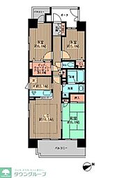 都営浅草線 浅草橋駅 徒歩7分の賃貸マンション 12階3LDKの間取り