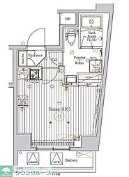 東武亀戸線 小村井駅 徒歩6分の賃貸マンション 6階ワンルームの間取り