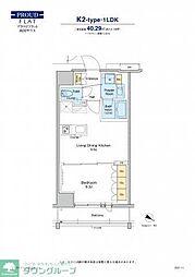 都営大江戸線 森下駅 徒歩8分の賃貸マンション 5階1LDKの間取り