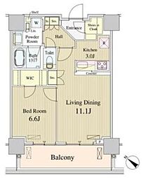 東京メトロ有楽町線 豊洲駅 徒歩2分の賃貸マンション 15階1LDKの間取り