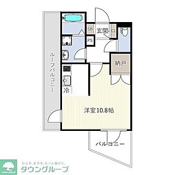 都営大江戸線 門前仲町駅 徒歩8分の賃貸マンション 4階1Kの間取り