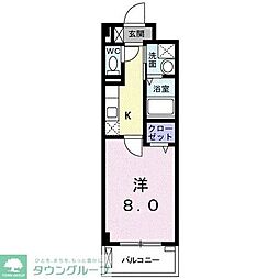 東京メトロ半蔵門線 押上駅 徒歩12分の賃貸マンション 4階1Kの間取り