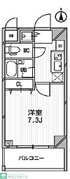 都営浅草線 蔵前駅 徒歩11分の賃貸マンション 6階1Kの間取り