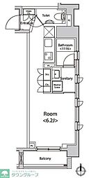 都営新宿線 菊川駅 徒歩3分の賃貸マンション 4階ワンルームの間取り