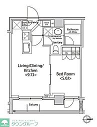 都営新宿線 菊川駅 徒歩3分の賃貸マンション 7階1LDKの間取り