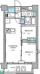 東京メトロ半蔵門線 押上駅 徒歩10分の賃貸マンション 5階2LDKの間取り