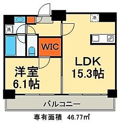JR総武線 両国駅 徒歩6分の賃貸マンション 8階1LDKの間取り