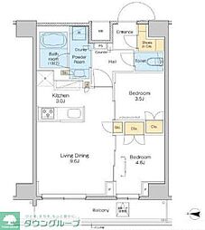 プラウドフラット本所吾妻橋 7階2LDKの間取り