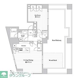ドゥーエ向島II 11階1LDKの間取り