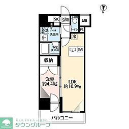 プレール・ドゥーク亀戸VI 11階1LDKの間取り