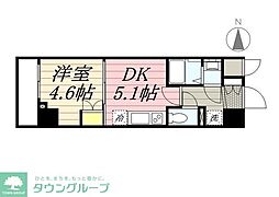 PASEO本所吾妻橋 1DKの間取図画像