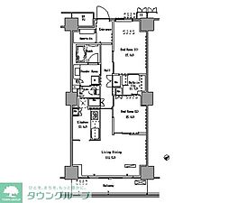 パークアクシス豊洲 2LDKの間取図画像