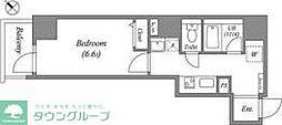 フォレシティ蔵前 1Kの間取図画像
