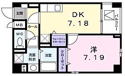 シャインツリー両国 1DKの間取図画像