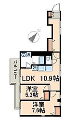 東小岩レジデンス 2LDKの間取図画像