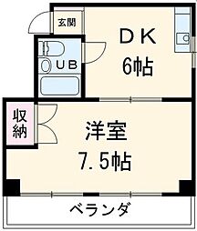 B.L.D.G福島 1DKの間取図画像