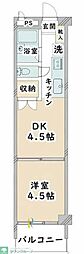 カーサ宇喜田2号棟 1DKの間取図画像