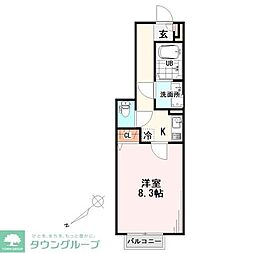 Amourgrace 1Kの間取図画像
