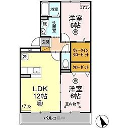 ヴェルドミール本八幡 2LDKの間取図画像