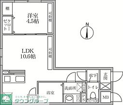 ラヴィエール大島&mew 1LDKの間取図画像