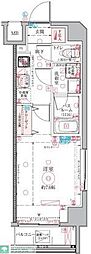 クレヴィスタ亀戸6 1Kの間取図画像