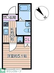 ロンリヴェール 1Kの間取図画像