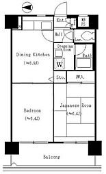 アビタシオン葛西 2DKの間取図画像