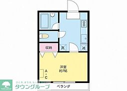 ヴィ・リジエール 1Kの間取図画像