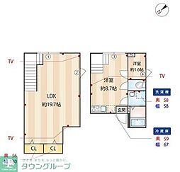 Cion Ohanajaya 1LDKの間取図画像