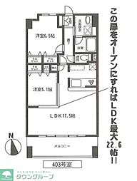 ロングエイト3 2LDKの間取図画像