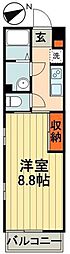 リブリ・ニスカル 1Kの間取図画像