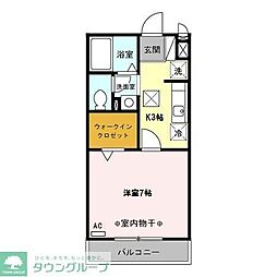 ソレイユ瑞江 1Kの間取図画像