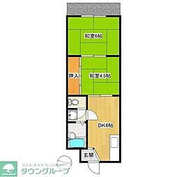 エレファントパレス 2DKの間取図画像
