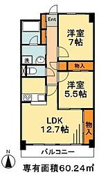グランドオーク 2LDKの間取図画像