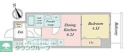 ルネフラッツ新小岩 1DKの間取図画像