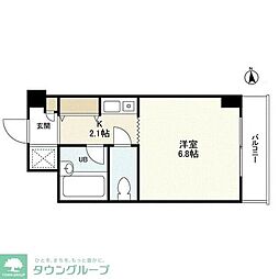 ルミエール武蔵野 1階1Kの間取り