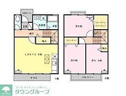 エバーグリーンＡ 2階3LDKの間取り