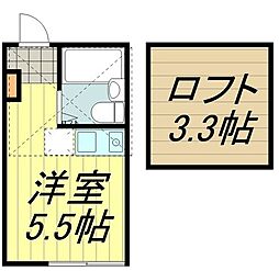 Grace吉祥寺II 1階ワンルームの間取り