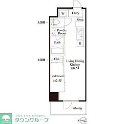 ハーモニーレジデンス東京武蔵関WEST SIDE 11階1LDKの間取り
