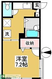 フォレスタ・リブレ 2階1Kの間取り