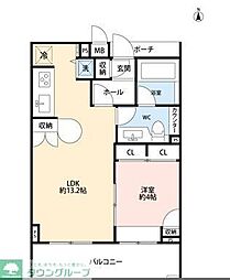 サーラコモド八幡山ヴェローナ 5階1LDKの間取り