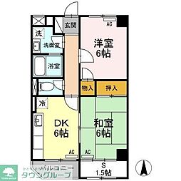M・S・Yビル 205 2階2DKの間取り