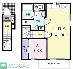 フェリシオフリーデ 2階1LDKの間取り
